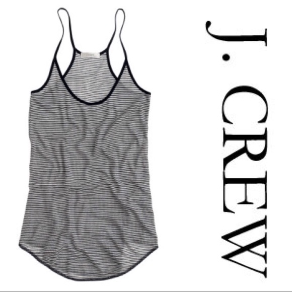 J. Crew Tops - SOLD Jcrew ribbed cami stripe navy blue tank top